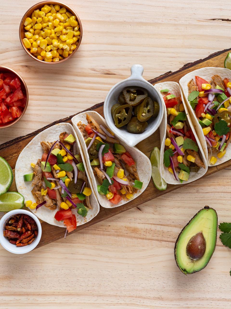 Tacos mexicanos con Bocados vegetales